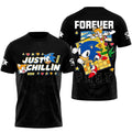 Sonic The Hedgehog 35Th Anniversary Forever Fast T-Shirt Just Chillin Sonic The Hedgehog Merch - Merchluma