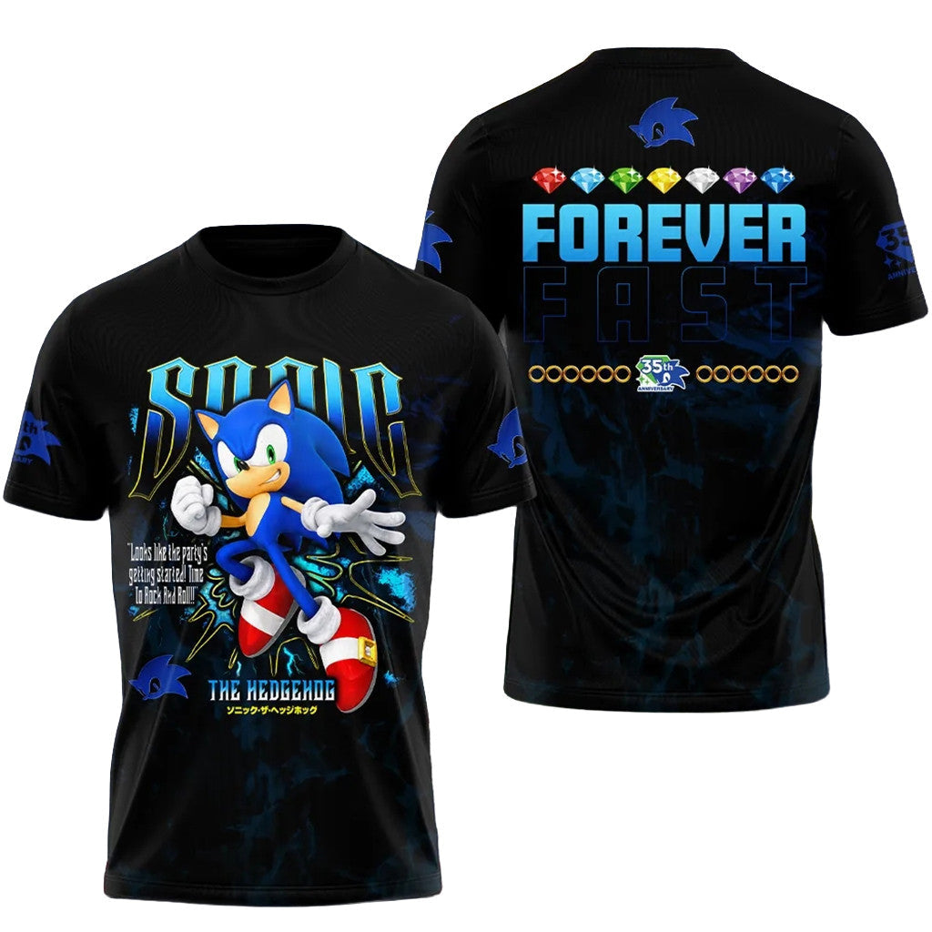 Sonic The Hedgehog 35Th Anniversary Shirt Forever Fast T-Shirt Sonic The Hedgehog Merch 2026 - Merchluma