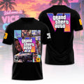 Grand Theft Auto VI T-Shirt Black GTA 6 Merch 2026 Perfect Gift For Game Lovers - Merchluma