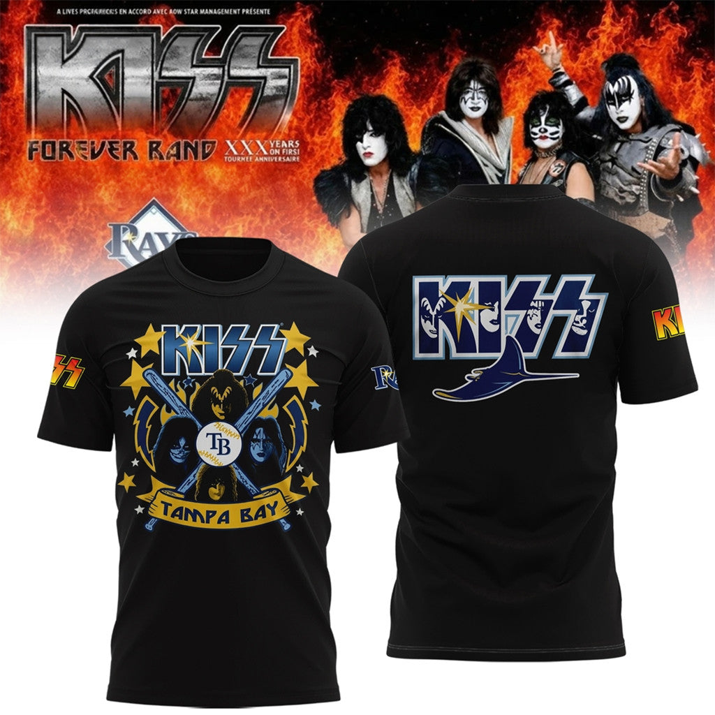Tampa Bay Rays X KISS Forever Band Tour 2026 T-Shirt Rays Merch Gifts For Boyfriend - Merchluma