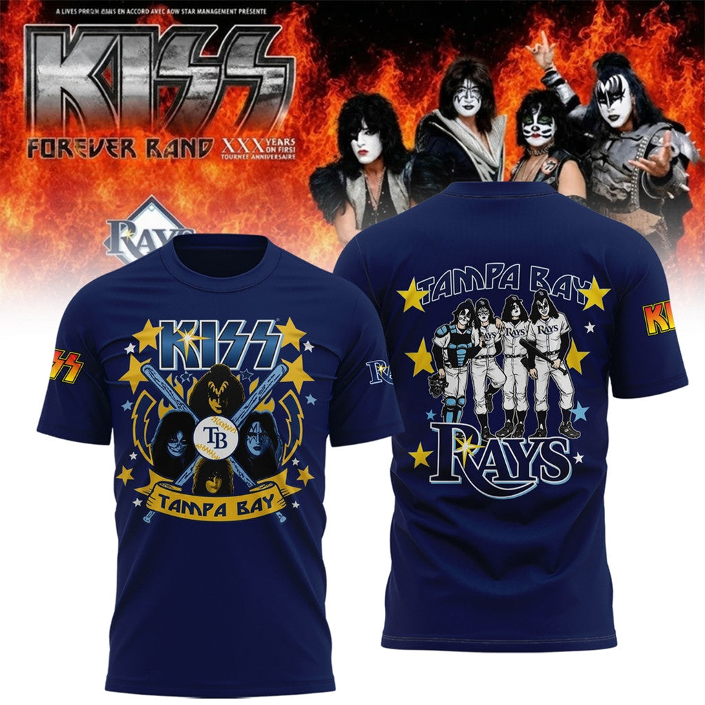 Tampa Bay Rays X KISS Forever Band Tour 2026 T-Shirt KISS Band Tour Merch Gift For Fans - Merchluma