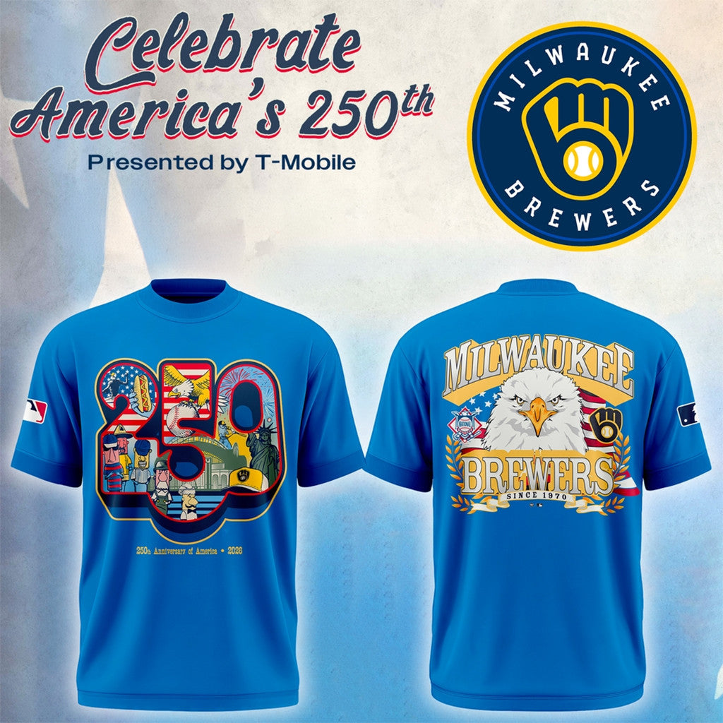 Milwaukee Brewers Celebrate America's 250Th Anniversary Shirt 2026 Brewers Merch Patriotic Gift - Merchluma