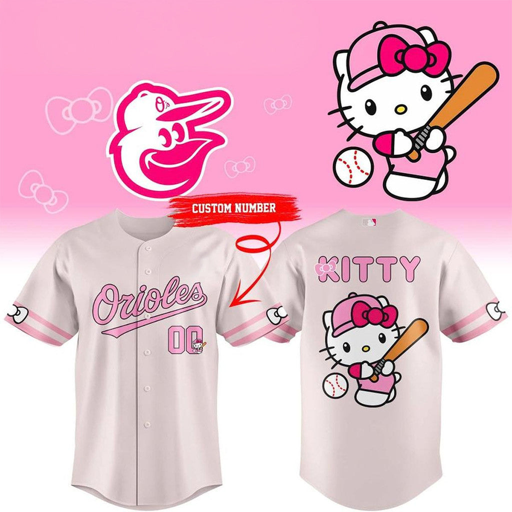 Personalized Baltimore Orioles X Hello Kitty Night 2026 Baseball Jersey Orioles Merch Cute Gift - Merchluma