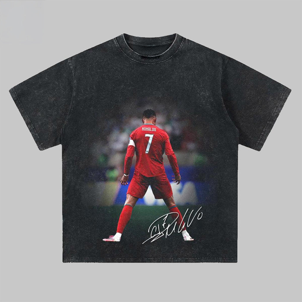 Cristiano Ronaldo FIFA World Cup 2026 Washed T-Shirt The Siu #7 Ronaldo Portugal Merch Gifts - Merchluma