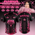ANNA Million Dollar Babe Tour Black Pink Flame Baseball Jersey 2026 ANNA Merch Gift For Fans - Merchluma