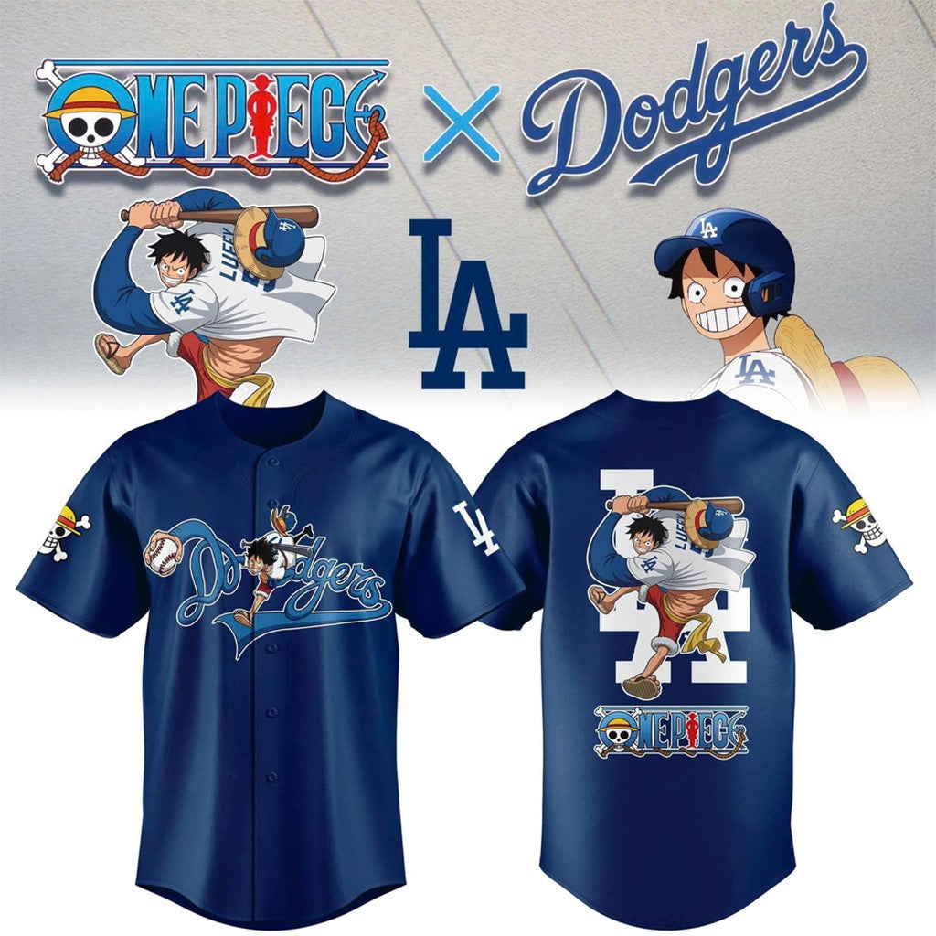 Los Angeles Dodgers X One Piece Night 2026 Baseball Jersey Dodgers Merch Anime Fan Gifts - Merchluma
