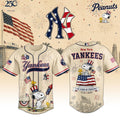 New York Yankees Peanuts USA 250Th Anniversary 2026 Jersey NY Yankees Merch Patriotic Gifts - Merchluma