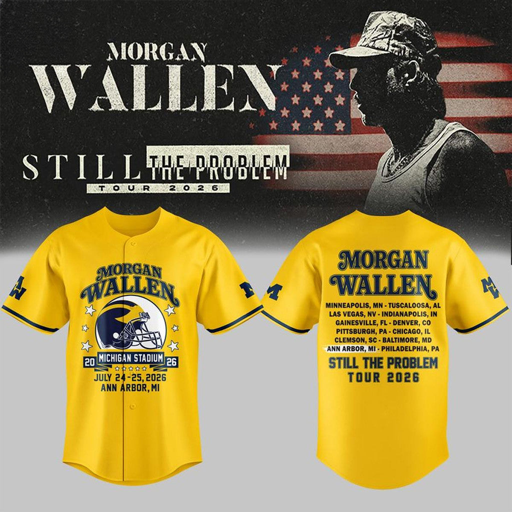 Michigan Wolverines X Morgan Wallen Still The Problem Tour 2026 Jersey Morgan Wallen Merch - Merchluma