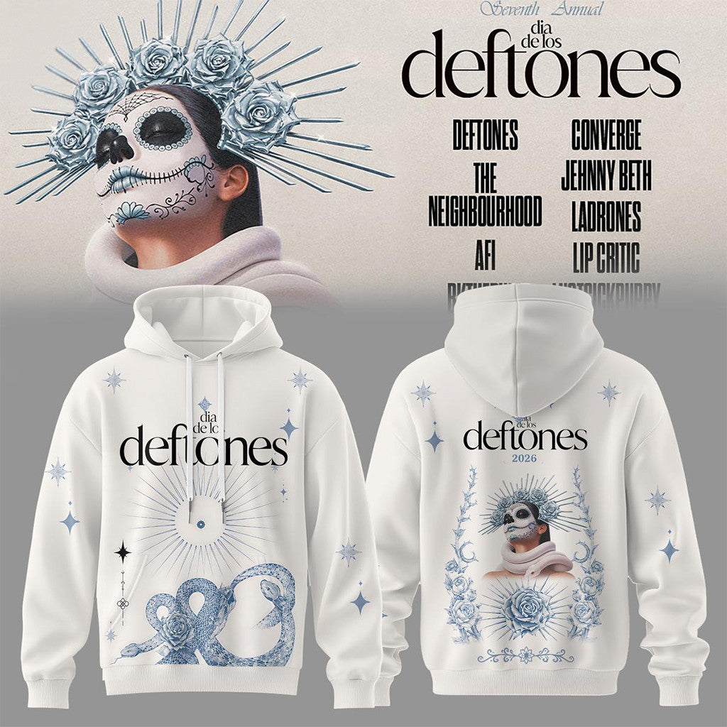 Dia De Los Deftones 2026 Hoodie White Dia De Los Deftones Merch Music Fan Gifts Ideas - Merchluma