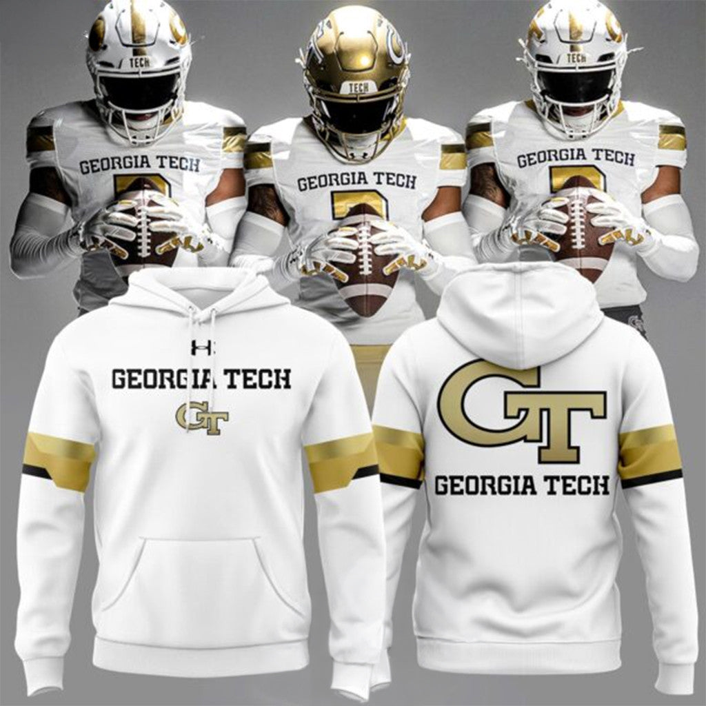 Georgia Tech Football 2026 New White Hoodie Georgia Tech Merch Gift For Football Fans - Merchluma