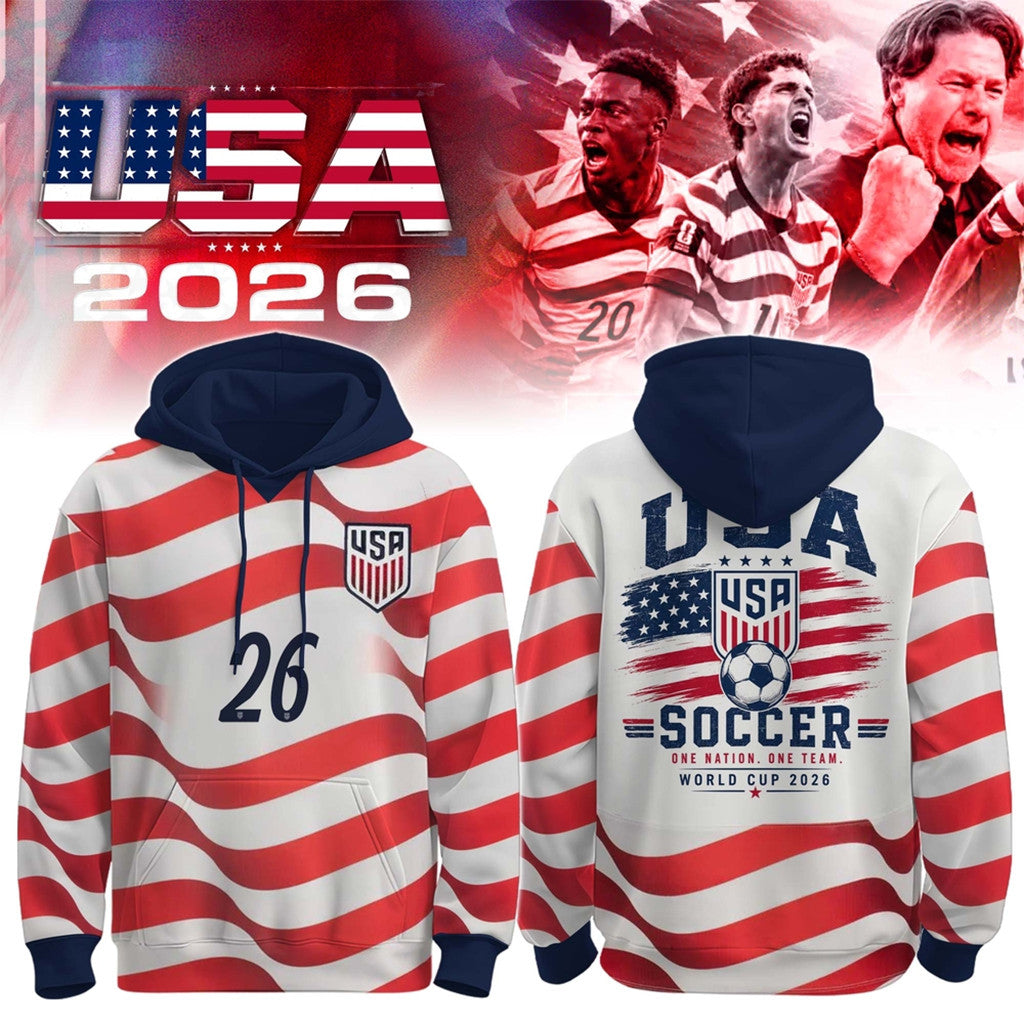 USA FIFA World Cup 2026 Merch USA Soccer One Nation One Team Hoodie USMNT Merch Fan Gifts - Merchluma