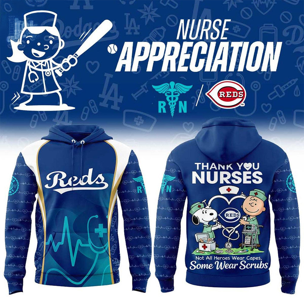 Cincinnati Reds X Peanuts Nurses Game Night 2026 Hoodie Cincinnati Reds Merch Gifts For Nurse - Merchluma