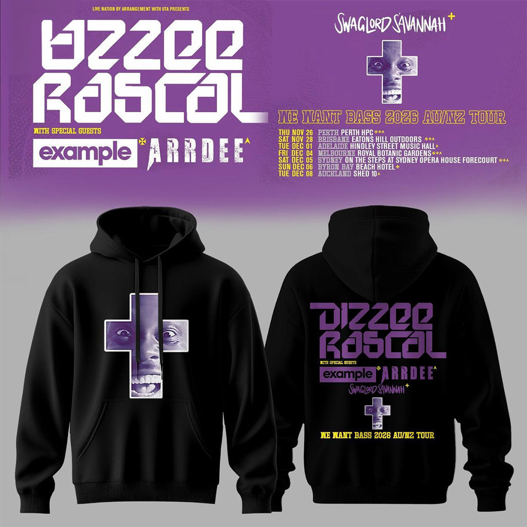 Dizzee Rascal We Want Bass Tour AU NZ 2026 Hoodie Dizzee Rascal Merch Gift For Rap Fans - Merchluma