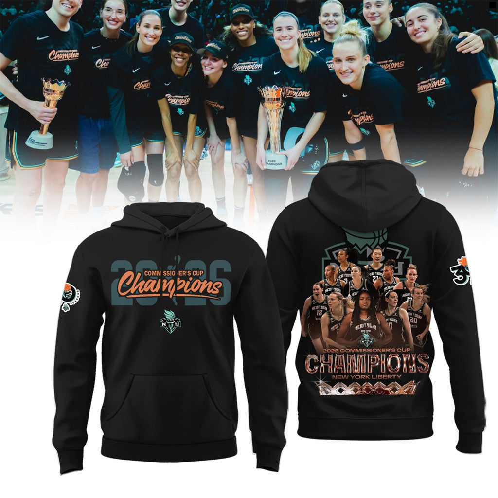 New York Liberty Merch 2026 Liberty WNBA Commissioner's Cup Champions Hoodie Fan Apparel - Merchluma