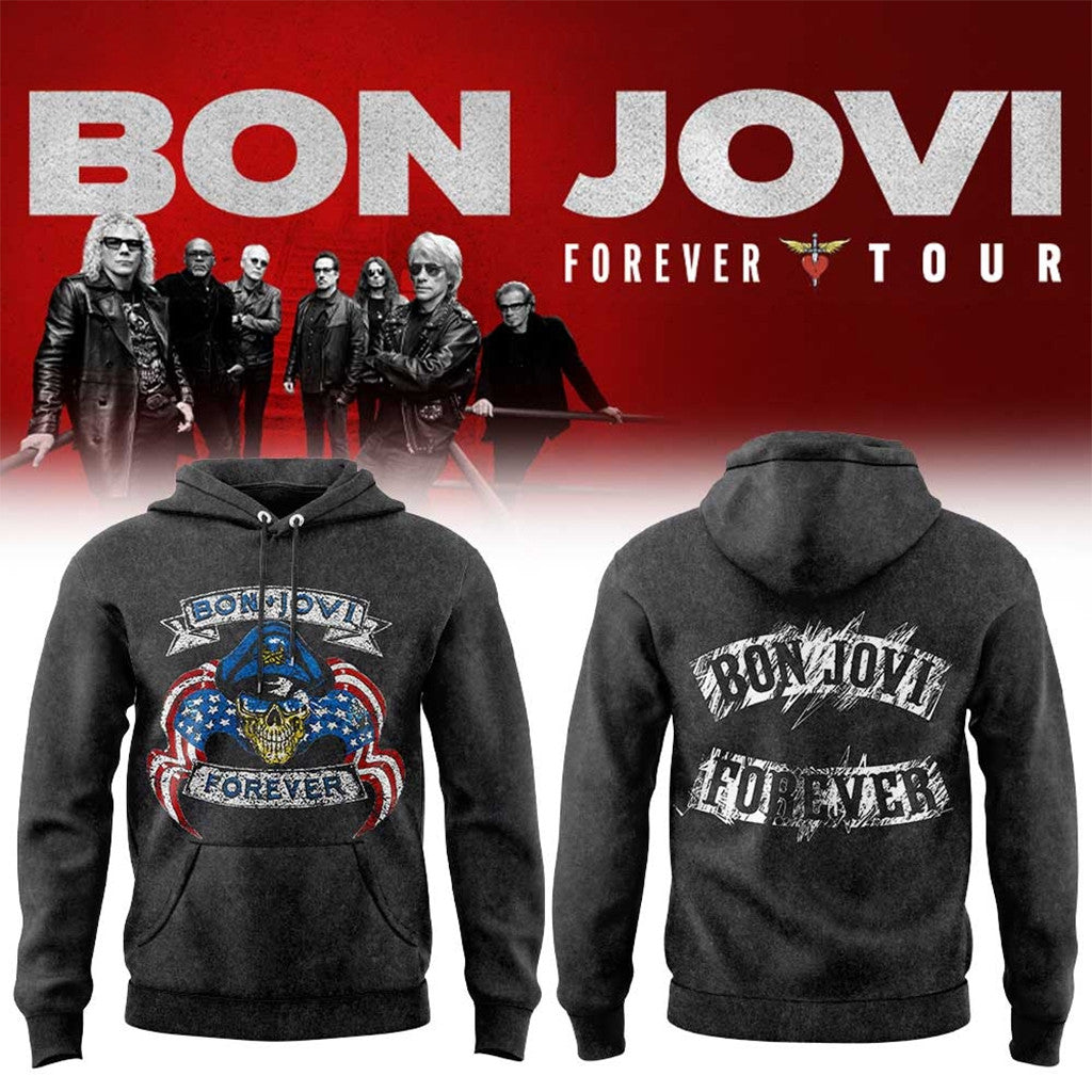 Bon Jovi Forever Tour 2026 Hoodie Bon Jovi Merch Best Gifts For Music Lovers - Merchluma