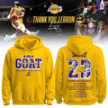 Los Angeles Lakers Lebron James GOAT 2026 Hoodie LA Lakers Merch Gift For Basketball Lover - Merchluma