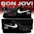 Custom Bon Jovi Forever Tour 2026 Signature Black Shoes Sneakers Bon Jovi Merch Fan Gifts - Merchluma