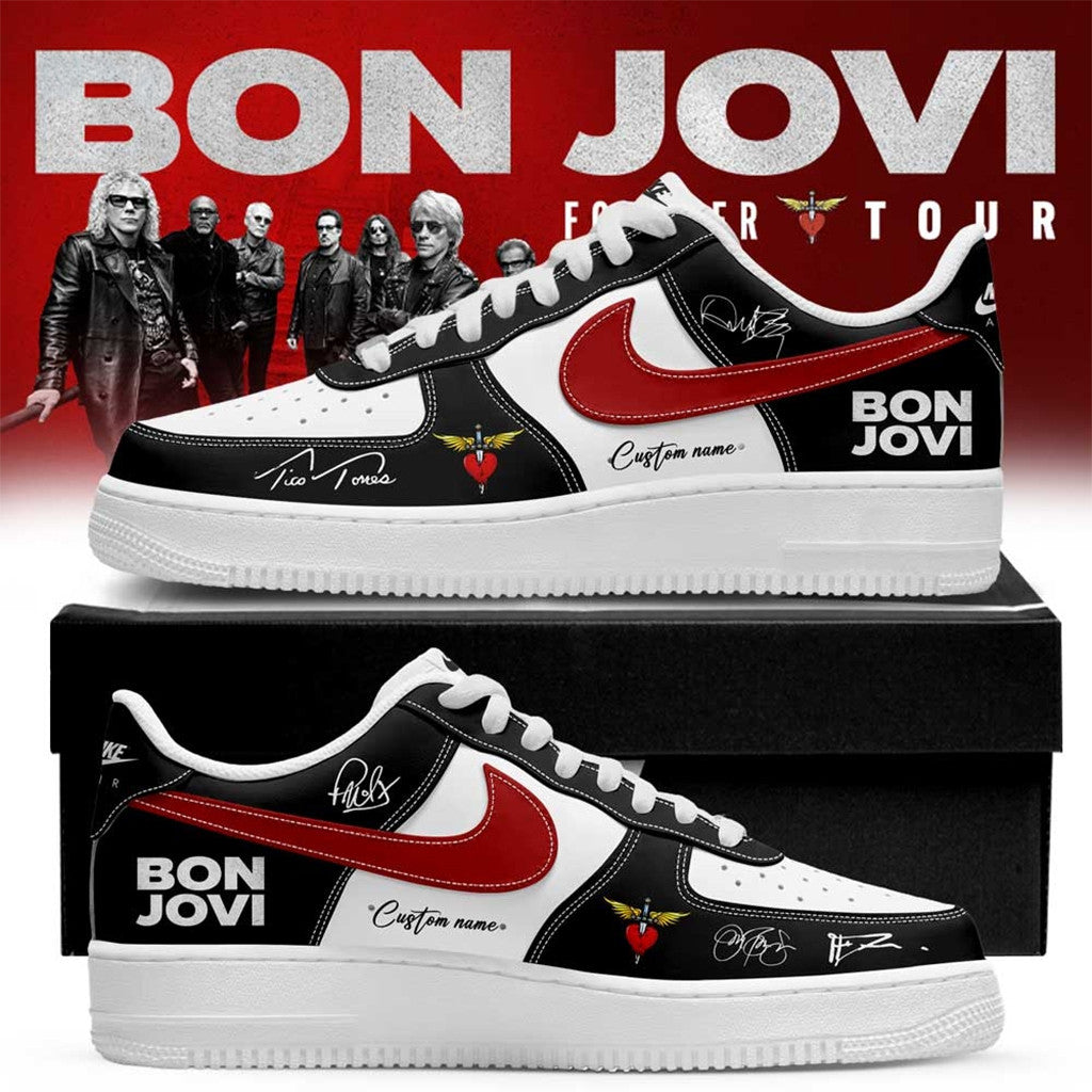 Custom Bon Jovi Forever Tour 2026 Signature Shoes Rock Fans Sneakers Bon Jovi Tour Merch - Merchluma