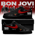 Custom Name Bon Jovi Forever Tour 2026 Signature Black Shoes Sneakers Bon Jovi Merch Fan Gifts - Merchluma