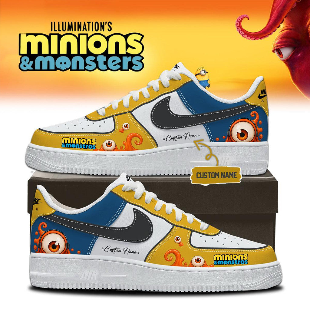 Custom Minions And Monsters Themed Shoes Sneakers 2026 Minions And Monsters Merch Son Gifts - Merchluma