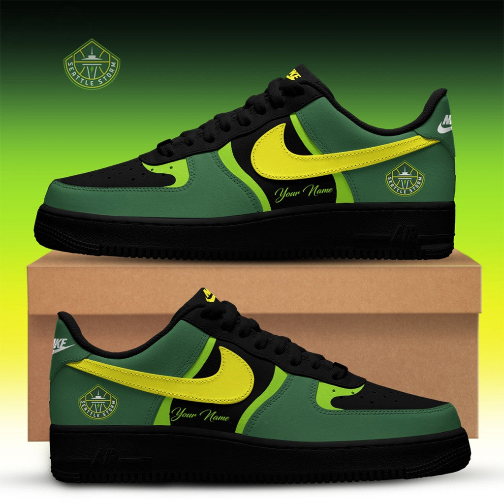 Personalized Seattle Storm X Back 2 Black Shoes Sneakers 2026 Seattle Storm Merch Fan Present - Merchluma