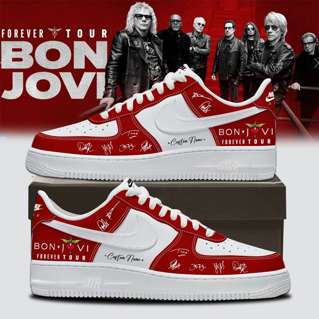 Personalized Bon Jovi Forever Tour Signature Sneakers Rock 2026 Bon Jovi Merch Gift For Dad - Merchluma