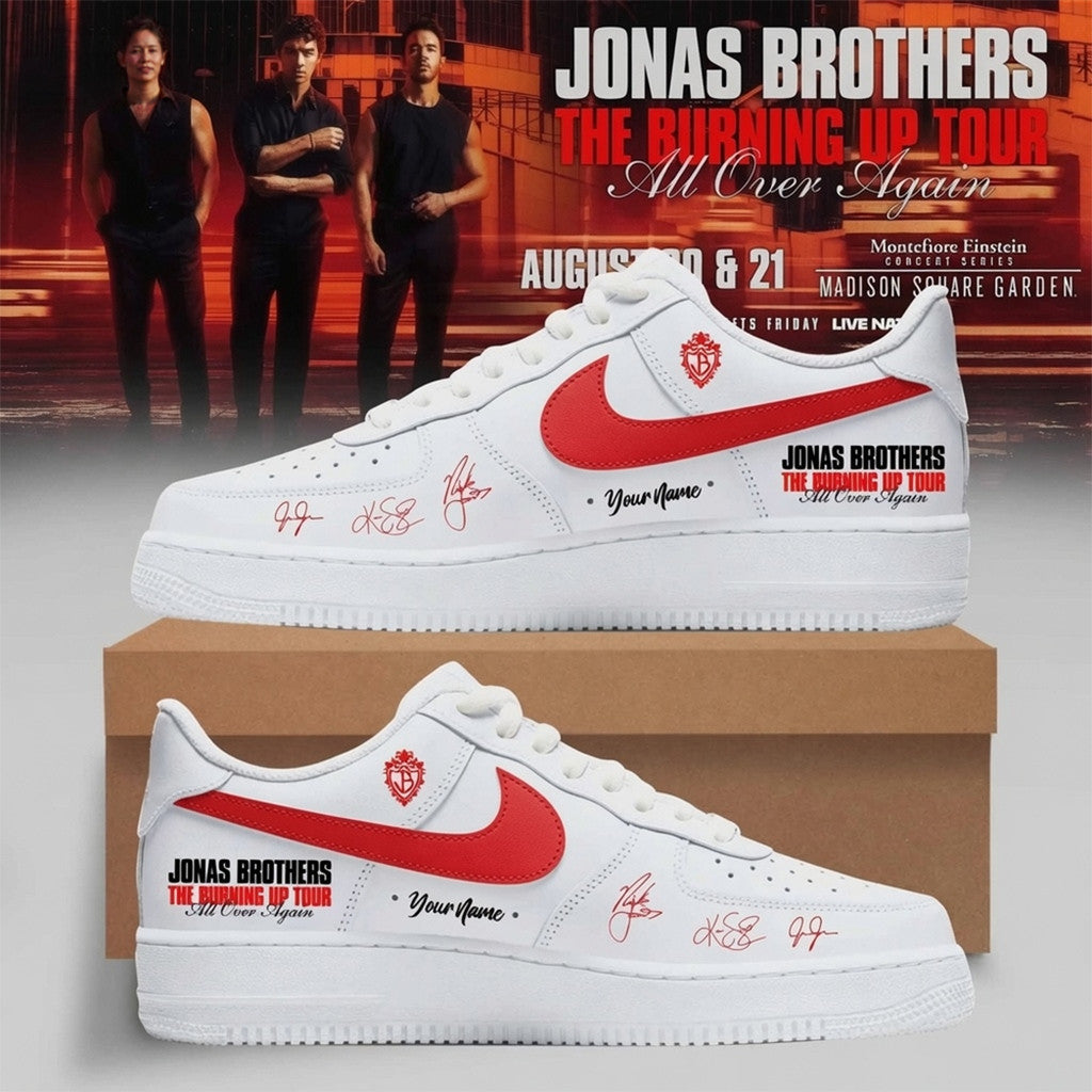 Personalized Jonas Brothers The Burning Up Tour 2026 Shoes Sneakers Jonas Brothers Merch Signed - Merchluma