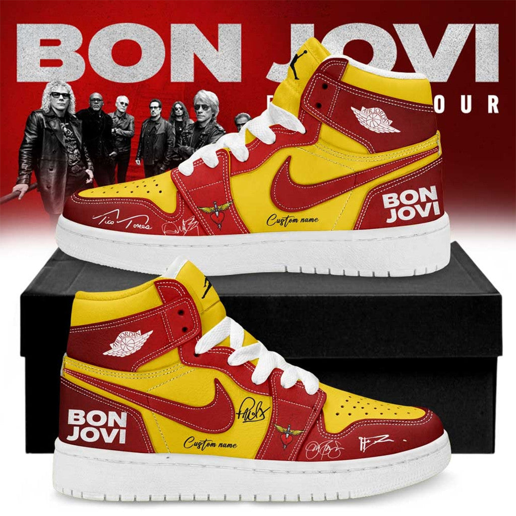 Custom Bon Jovi Forever Tour 2026 Signature Shoes Sneakers Bon Jovi Tour Merch Brothers Gifts - Merchluma