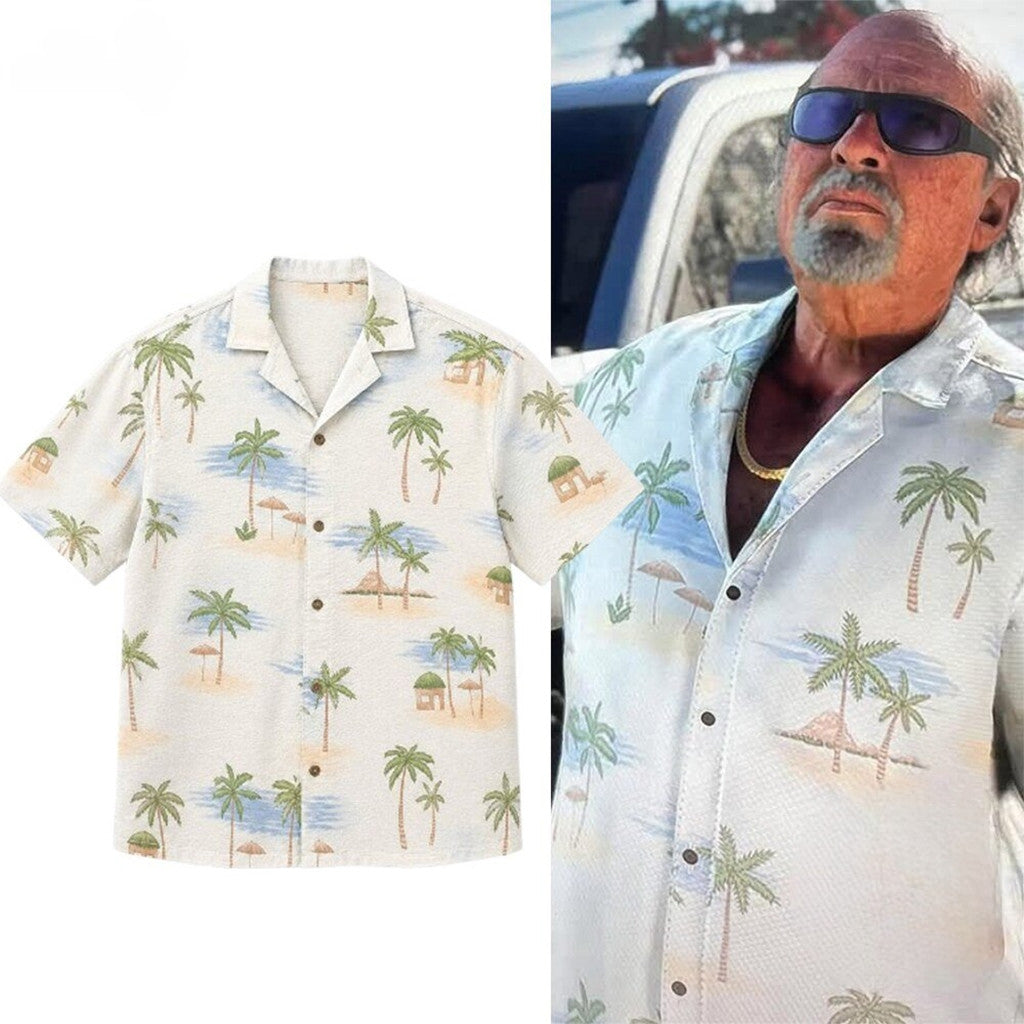 Grand Theft Auto VI Brian Heder Tropical Palm Tree Hawaiian Shirt GTA 6 Merch Gift For Stepdad - Merchluma