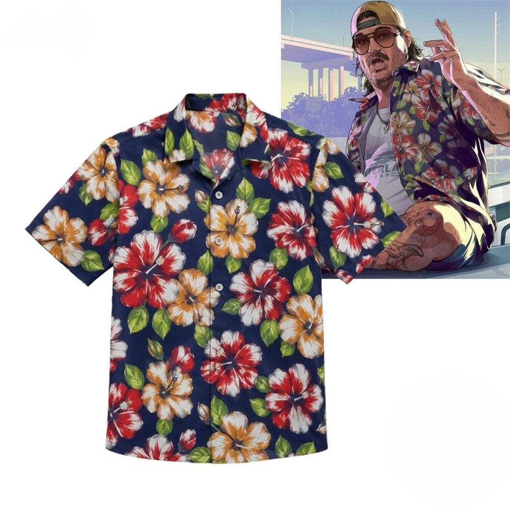GTA 6 Merch 2026 Grand Theft Auto VI Cal Hampton Hawaiian Shirt 2026 Gift For Gamers - Merchluma