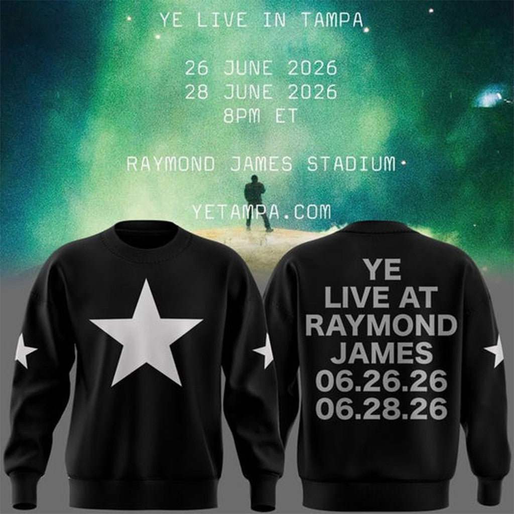 Tampa 2026 Ye Live Concert Tour Raymond James Stadium Sweatshirt Kanye West Merch Rap Fan Gifts - Merchluma