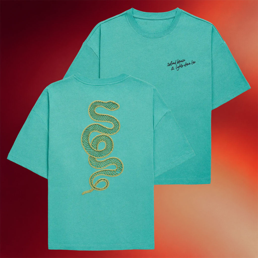 TS Summer Merch 2026 Island Breeze And Lights Down Low Crochet Snake T-Shirt Swifties Gifts - Merchluma