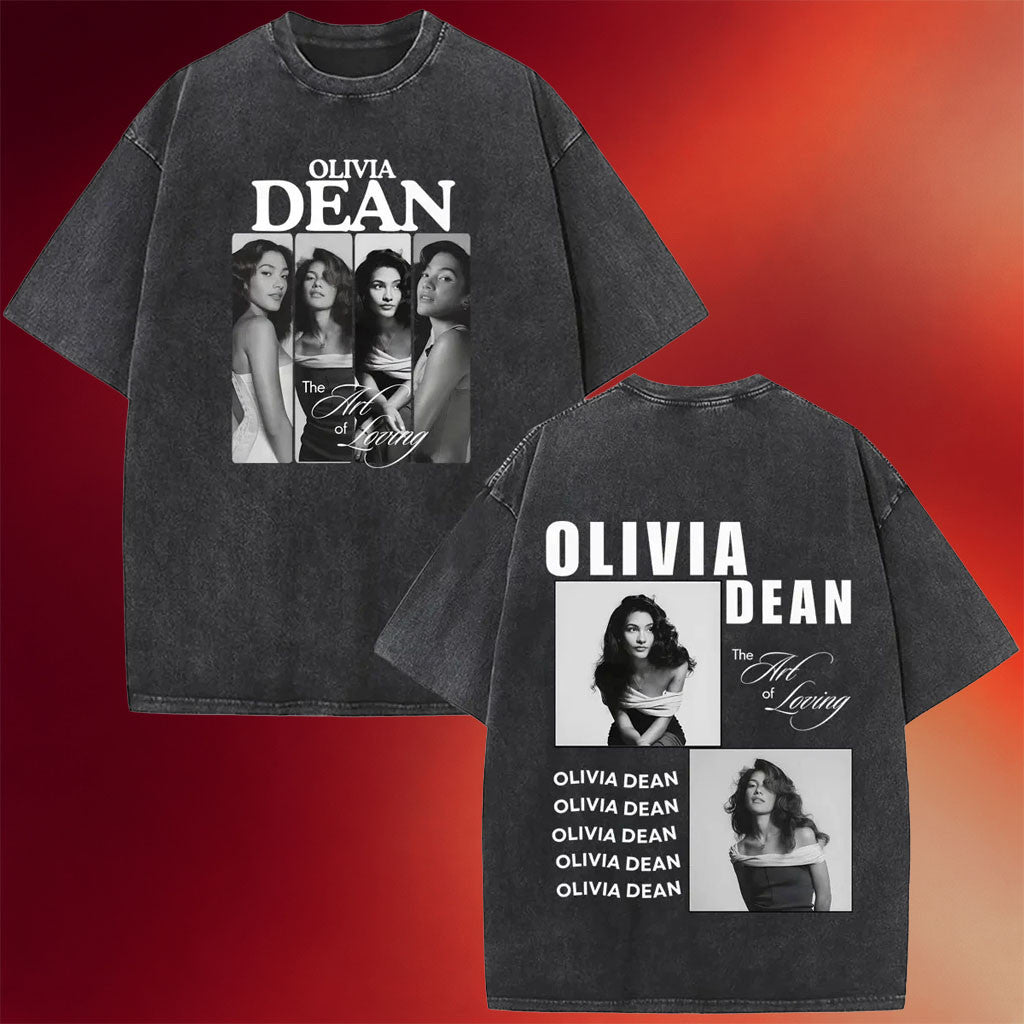 Olivia Dean Shirt Olivia Dean Art Of Loving Tour Washed T-Shirt Olivia Dean Tour Merch 2026 - Merchluma