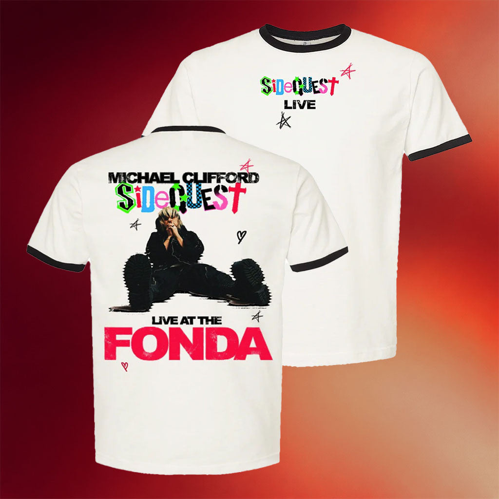 Michael Clifford Merch 2026 Sidequest Fonda Ringer Shirt Michael Clifford Tour Merch Fan Gifts - Merchluma