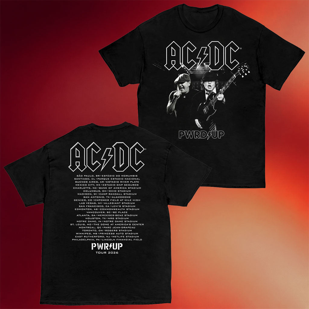ACDC Merch 2026 Angus And Brian PWR UP 26 Tour T-Shirt ACDC Power Up Tour Merch Fan Gifts - Merchluma