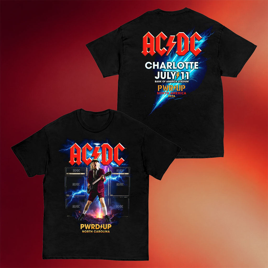 ACDC Merch 2026 Charlotte PWR UP Tour T-Shirt Unique Gifts For Music Lovers - Merchluma