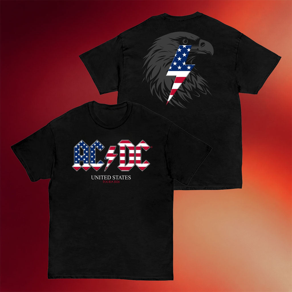 ACDC Merch 2026 USA Eagle PWR UP Tour T-Shirt ACDC Tour Merch Cool Gifts For Rock Lovers - Merchluma