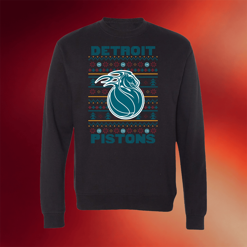 Pistons 313 Merch Detroit Basketball Crewneck 2025 26 City Fairisle Sweatshirt Gifts For Dad - Merchluma
