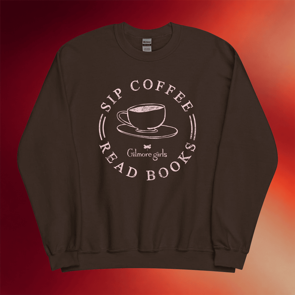 WB Merch 2026 Gilmore Girls Sweatshirt Sip Coffee Read Books Crewneck Gifts For Bookish - Merchluma