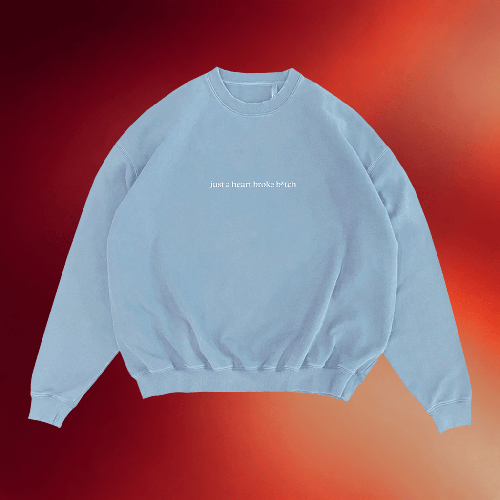 Raye Merch 2026 Just A Heart Broke Btch Blue Crewneck Raye Sweatshirt Gifts For Music Lovers - Merchluma