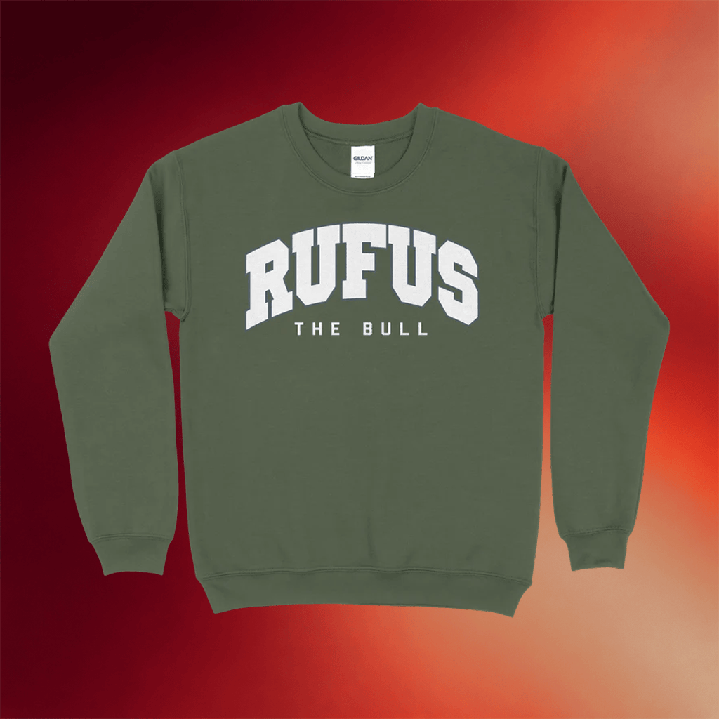 Rufus The Bull Merch 2026 Collegiate Rufus Crewneck Rufus The Bull Sweatshirt Father's Day Gift - Merchluma