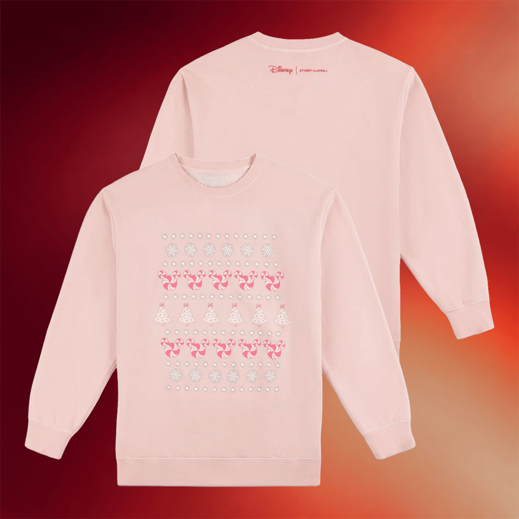 Stoney Clover Lane Merch D Mickey And Minnie's Holiday Collection Pink Sweatshirt Besties Gifts - Merchluma