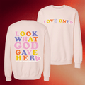Thomas Rhett Merch TR X Love One Look What God Gave Her Crewneck Sweatshirt Gifts For Her - Merchluma