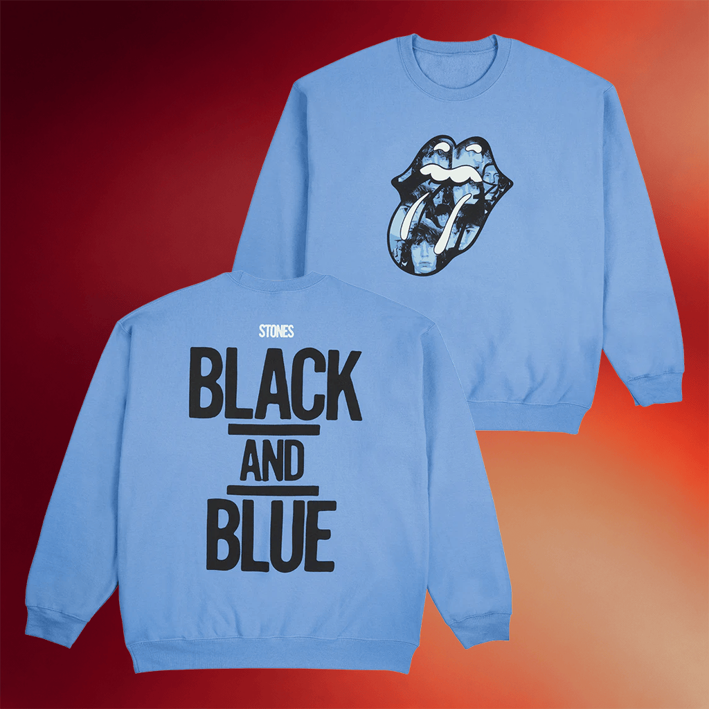 The Rolling Stones Merch 2026 Black And Blue Crewneck The Rolling Stones Sweatshirt Fan Gifts - Merchluma