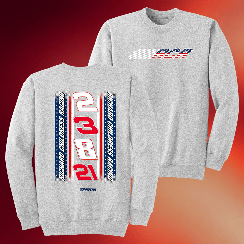 RCR Merch 2026 Patriotic Team Numbers Crewneck Sweatshirt Gifts For NASCAR Fans - Merchluma