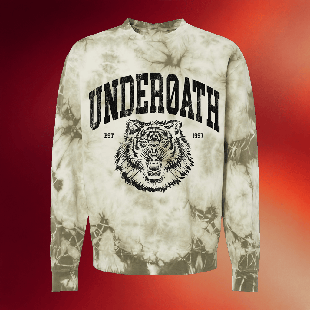 Underoath Merch Tiger Tie Dye Crewneck Underoath Sweatshirt Gifts For Rock Band Fans - Merchluma