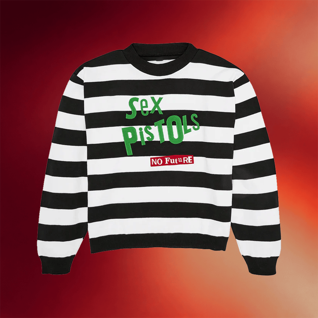 Sex Pistols Merch 2026 No Future Striped Sweatshirt Cool Gifts For Rock Lovers - Merchluma