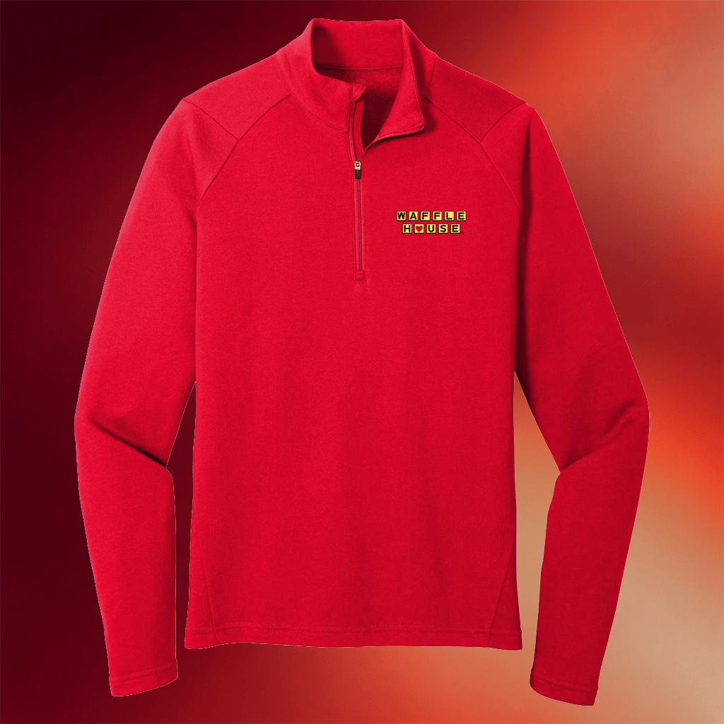 Waffle House Merch 2026 Waffle Heart Quarter Zip Sweatshirt Gifts For Couples - Merchluma