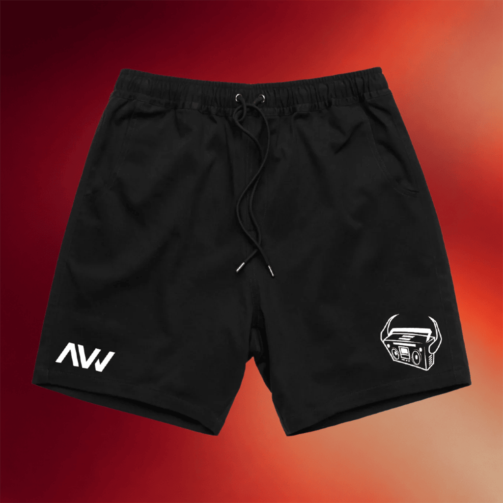 Alpha Wolf Merch 2026 Devil Boombox Shorts Black Music Related Gifts For Guys - Merchluma