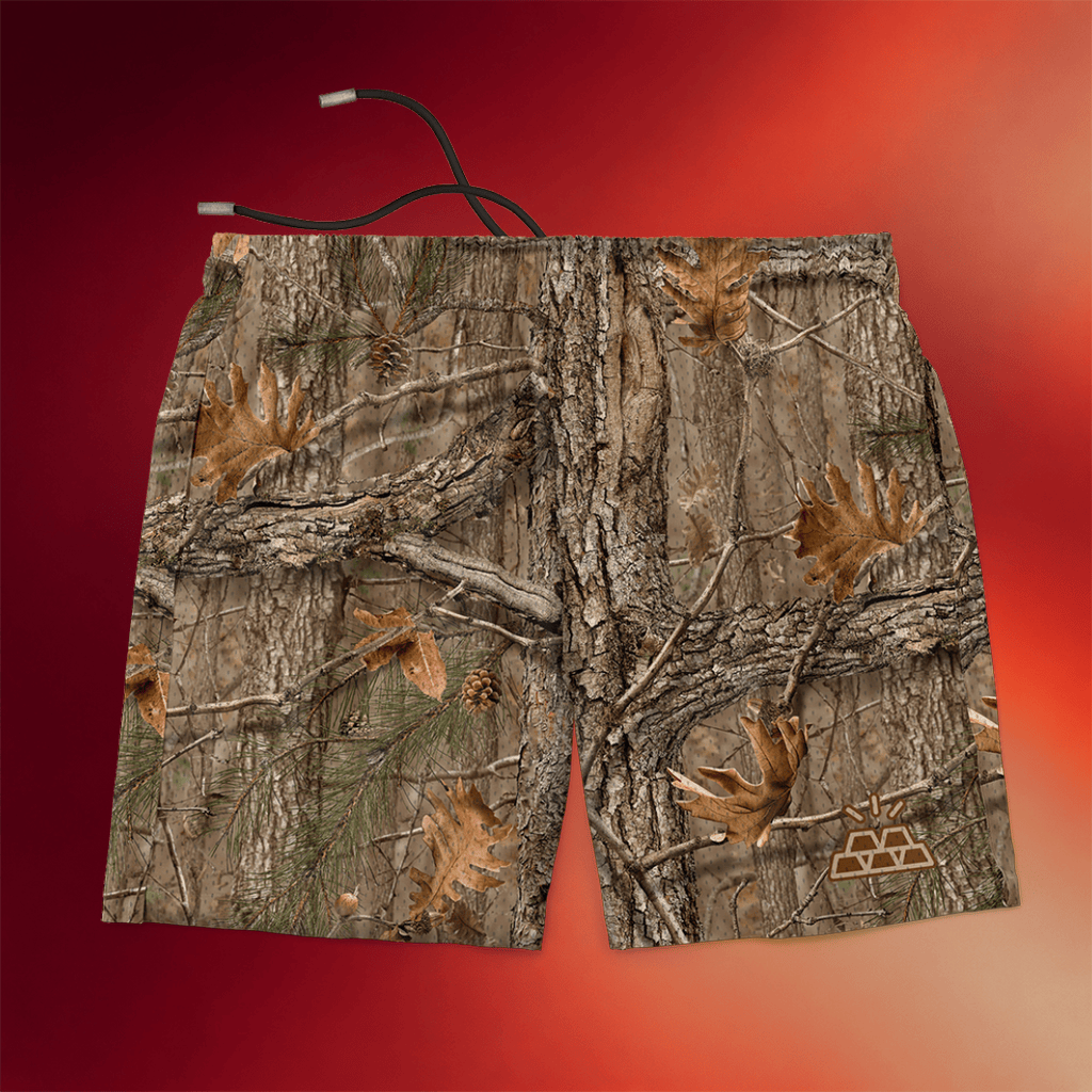 Goldset Merch 2026 Goldset Mesh Shorts Brown Tree Camo Apparel Gifts For Him - Merchluma